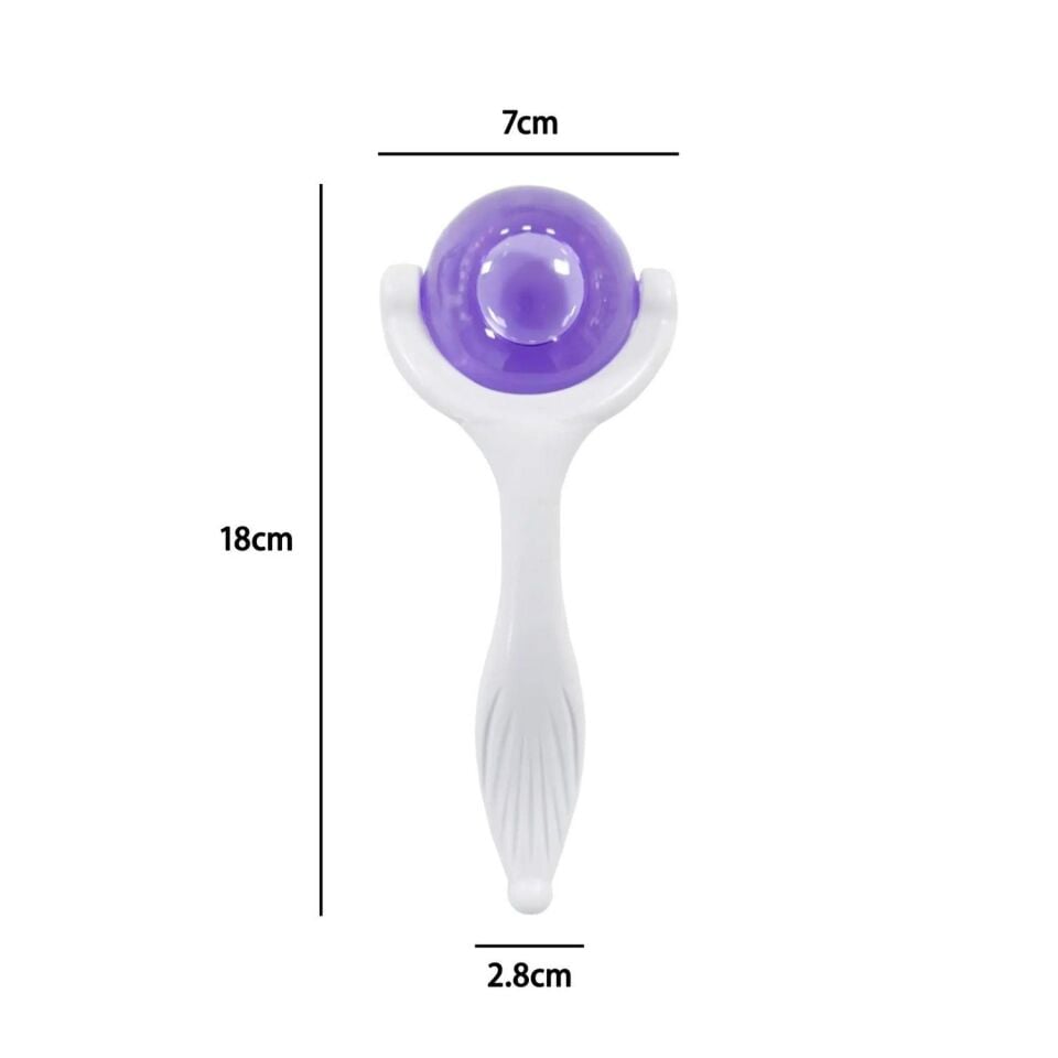 Face Yoga İce Roller Sıcak ve Soğuk Gua Sha Yüz Masaj Silindiri Mor Renk