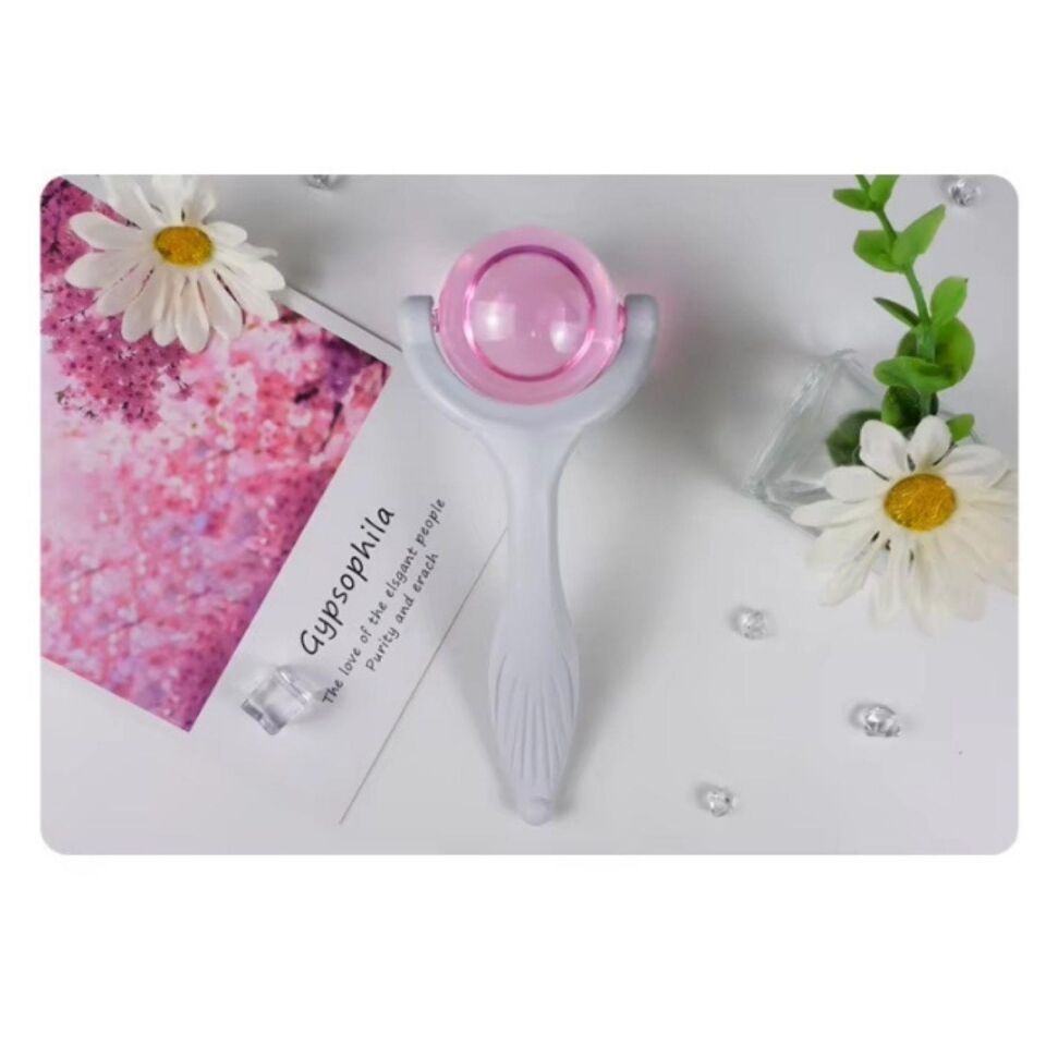 Face Yoga İce Roller Sıcak ve Soğuk Gua Sha Yüz Masaj Silindiri Pembe Renk