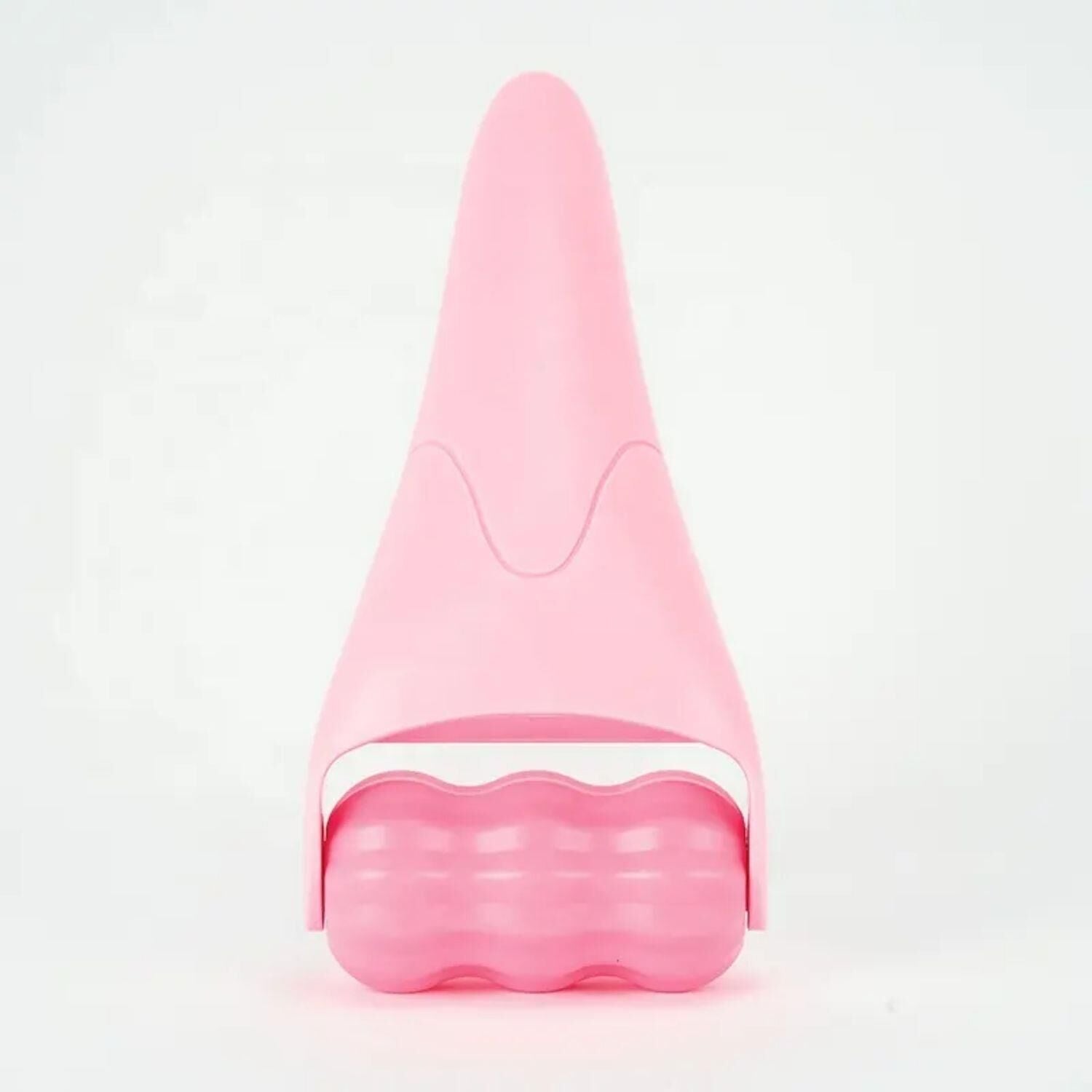 Face Yoga Ice Roller Gua Sha Tırtıklı Yüz Masaj Aparatı Pembe Renk
