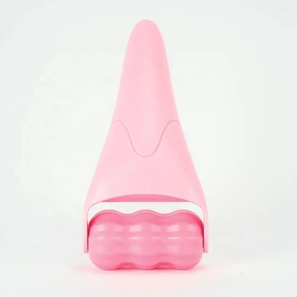 Face Yoga Ice Roller Gua Sha Tırtıklı Yüz Masaj Aparatı Pembe Renk