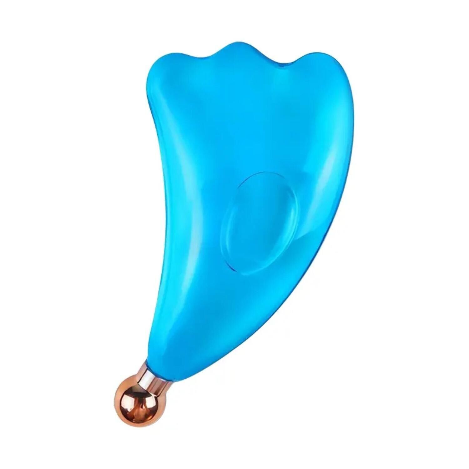 Face Yoga İce Roller Sıcak ve Soğuk Yüz Masaj Gua Sha Aparatı Mavi Renk