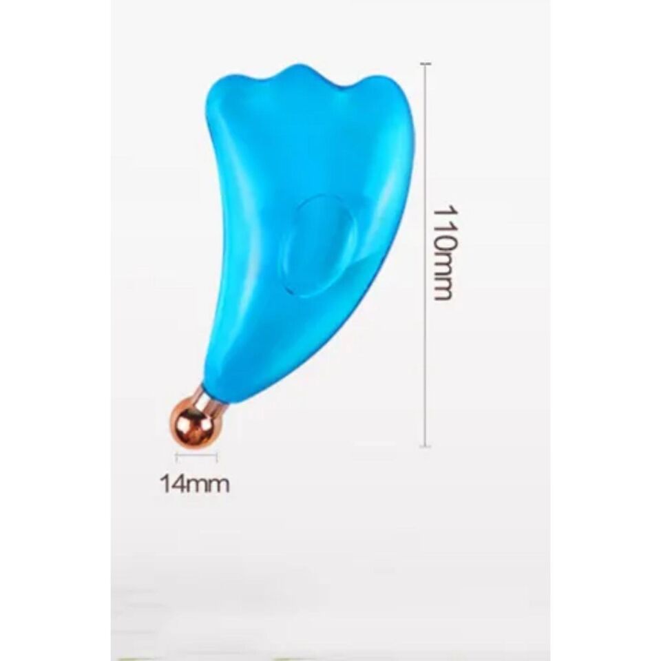 Face İce Roller Sıcak ve Soğuk Yüz Masaj Gua Sha Aparatı Mavi Renk