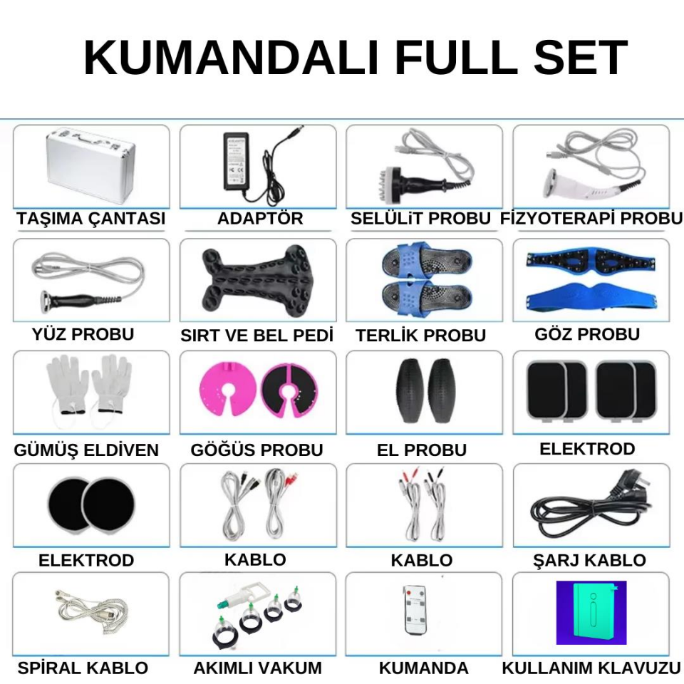 Kumandalı Biomeridyen Masaj Cihazı, DDS Terapi (Full Set)