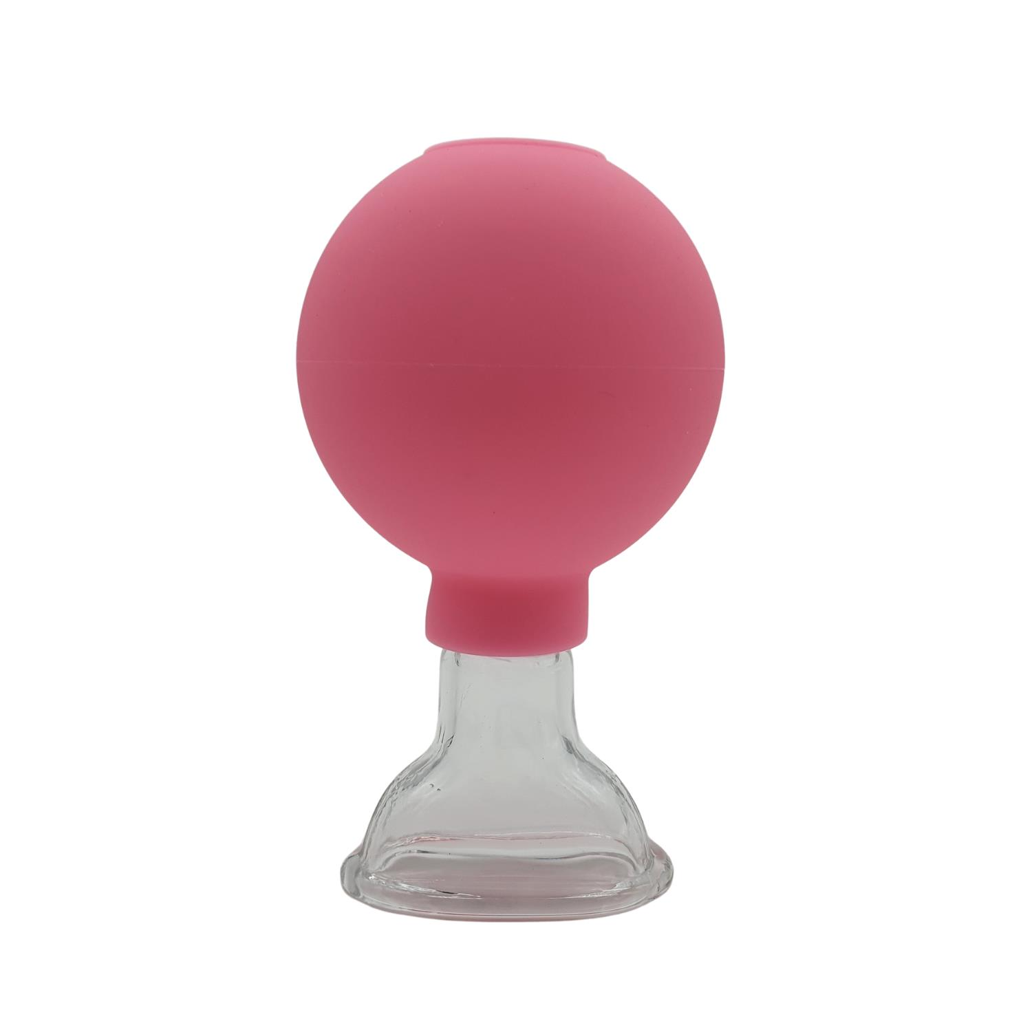 Silikon Vakumlu Yüz Ve Gülümseme Çizgisi İçin Cam Masaj Kupası Pembe Renk