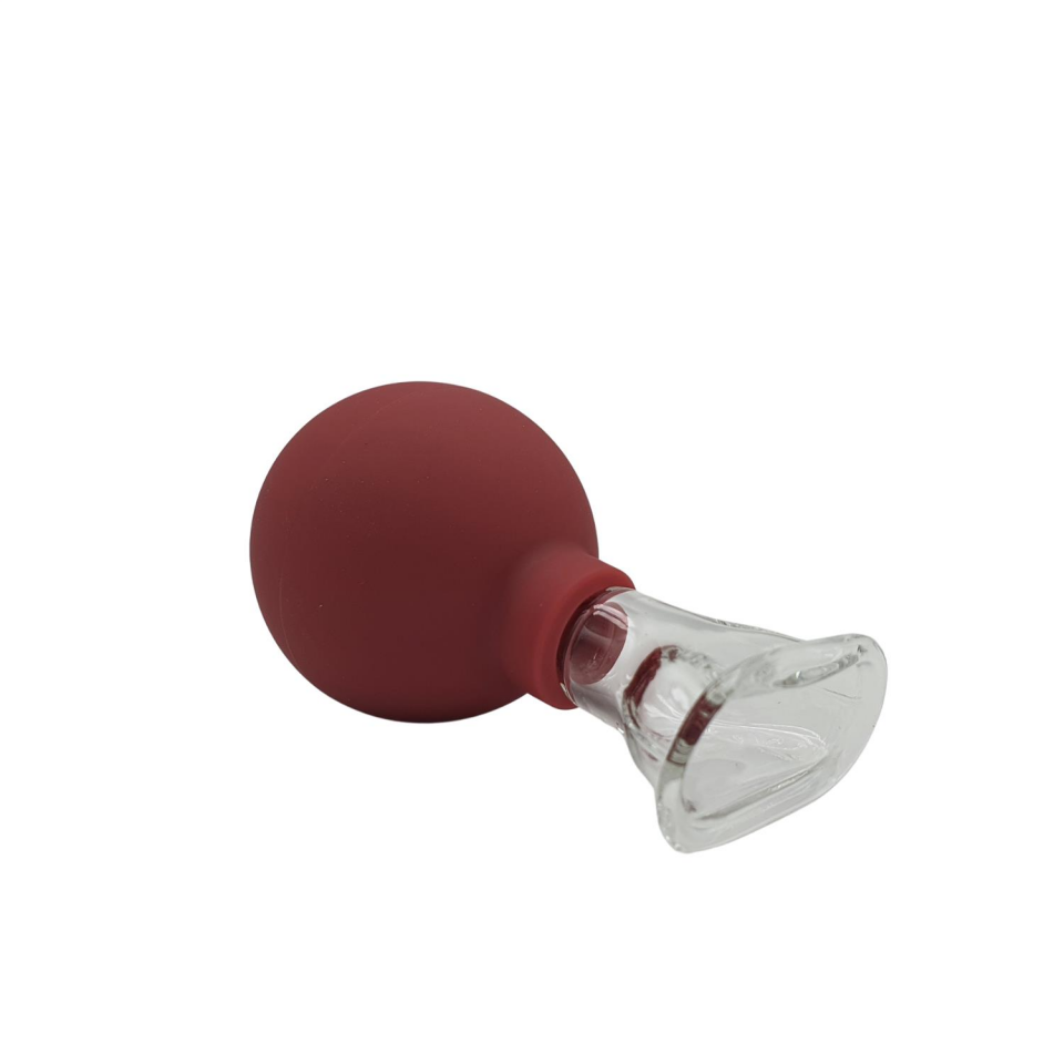 Silikon Vakumlu Yüz Ve Gülümseme Çizgisi İçin Cam Masaj Kupası Kırmızı Renk