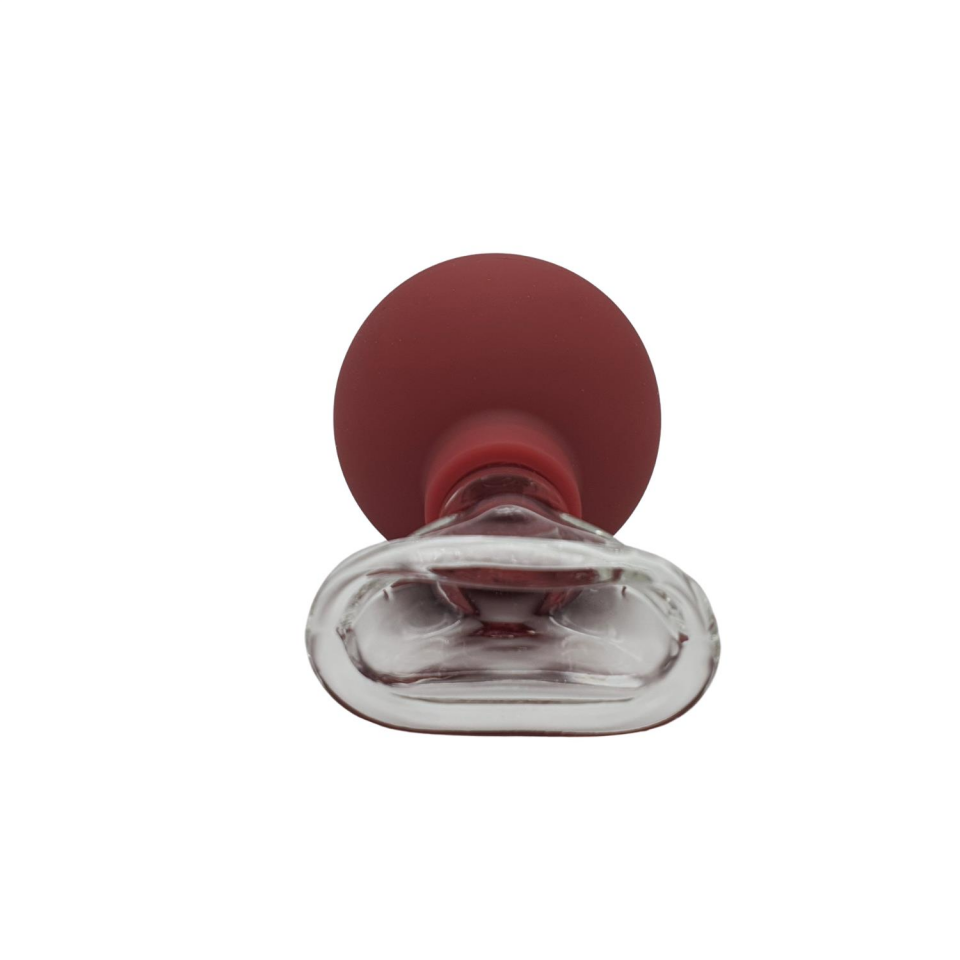 Silikon Vakumlu Yüz Ve Gülümseme Çizgisi İçin Cam Masaj Kupası Kırmızı Renk