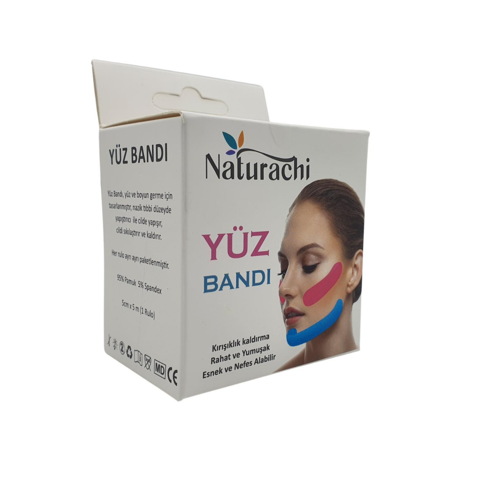 Beauty Tape Yüz Yogası İçin Face Tape Yüz Germe Bandı Bej Renk