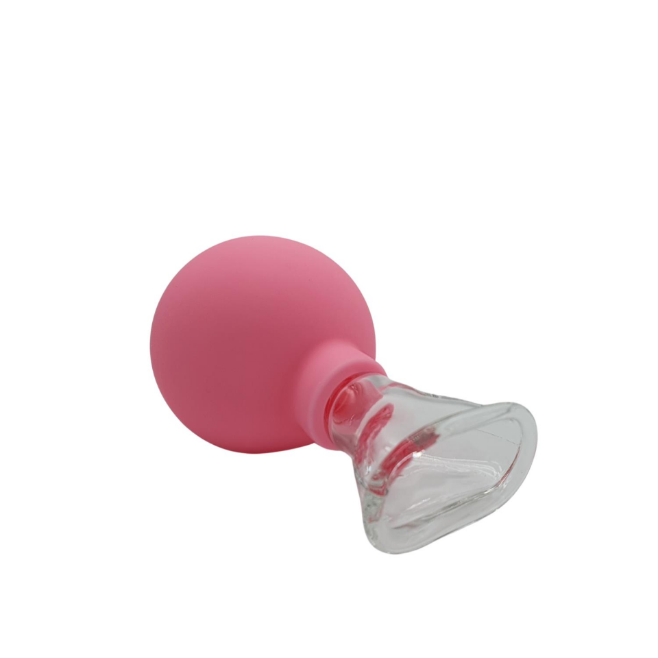 Silikon Vakumlu Cam Yüz Masaj Kupası 5’li Set Pembe Renk
