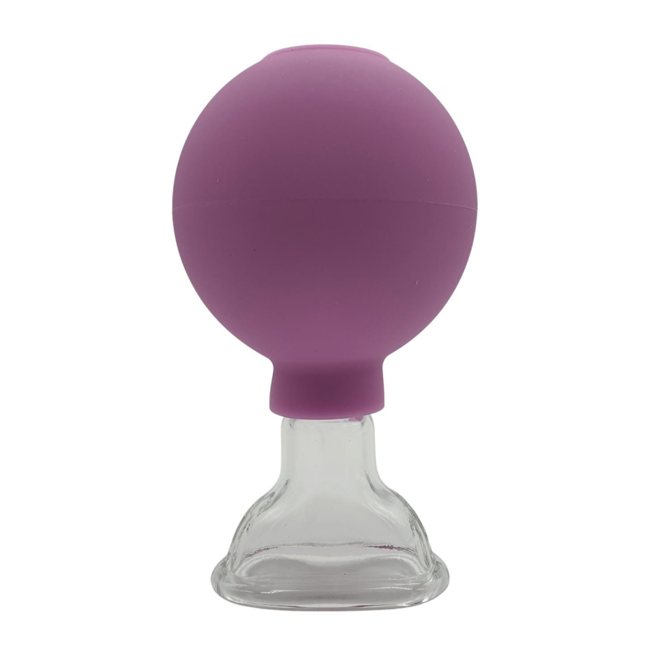 Silikon Vakumlu Cam Yüz Masaj Kupası 5’li Set Mor Renk