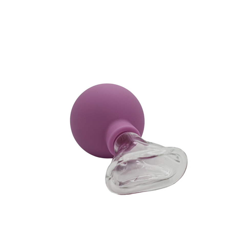 Silikon Vakumlu Cam Yüz Masaj Kupası 5’li Set Mor Renk