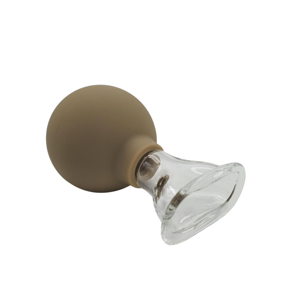 Silikon Vakumlu Cam Yüz Masaj Kupası 5’li Set Bej Renk