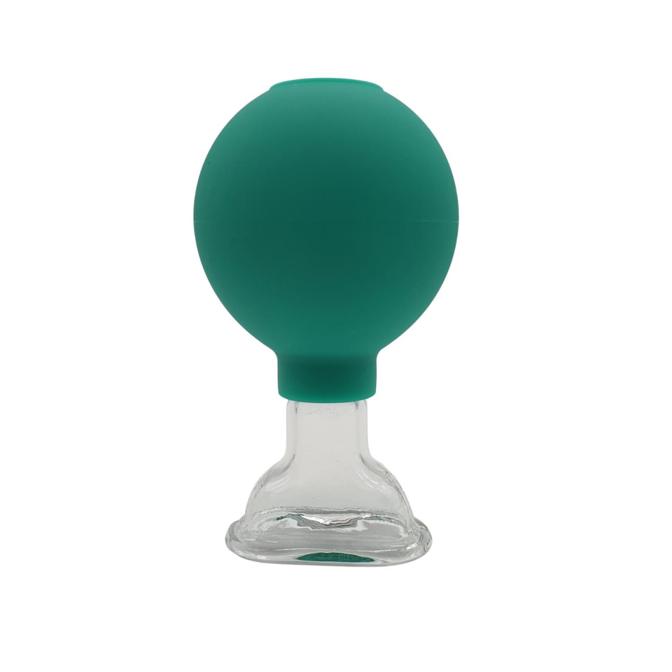 Silikon Vakumlu Cam Yüz Masaj Kupası 5’li Set Yeşil Renk