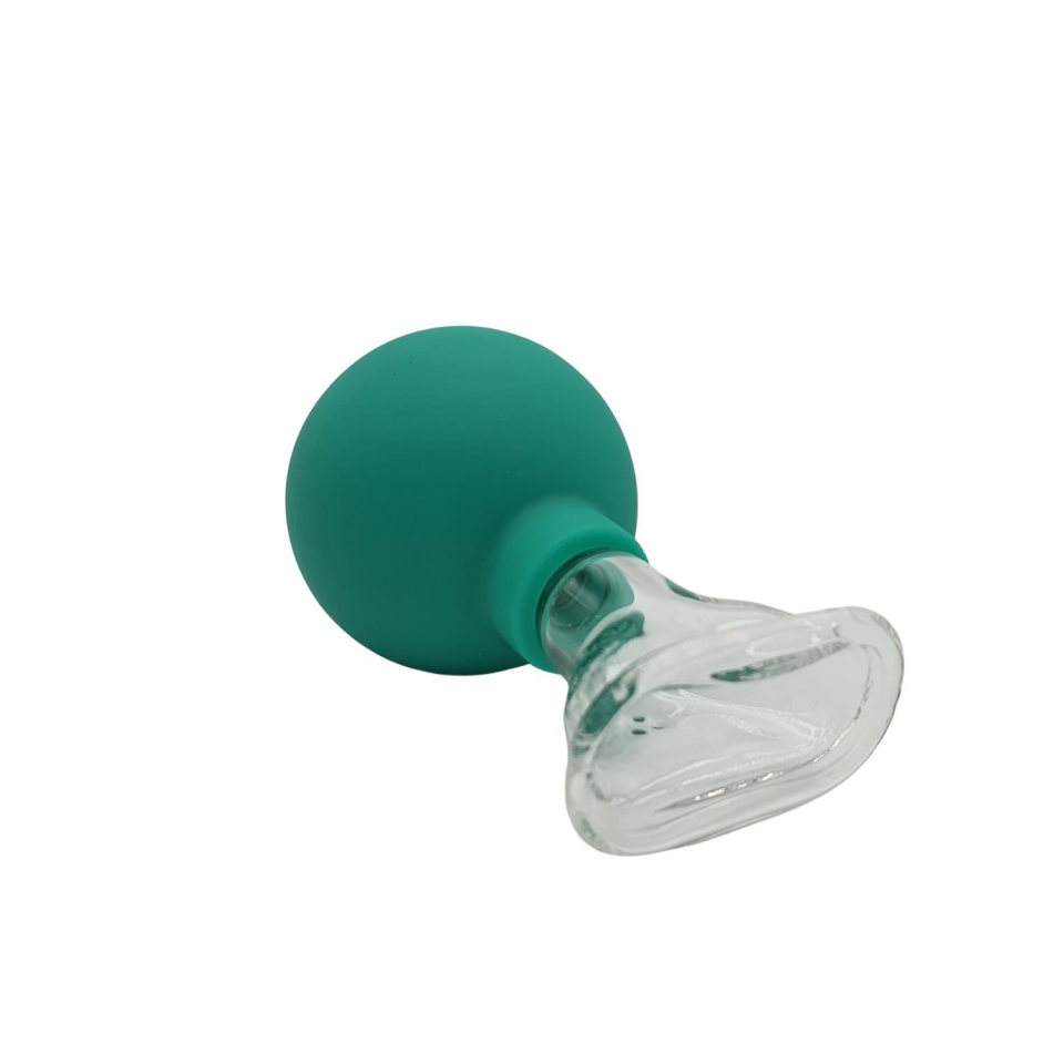 Silikon Vakumlu Cam Yüz Masaj Kupası 5’li Set Yeşil Renk