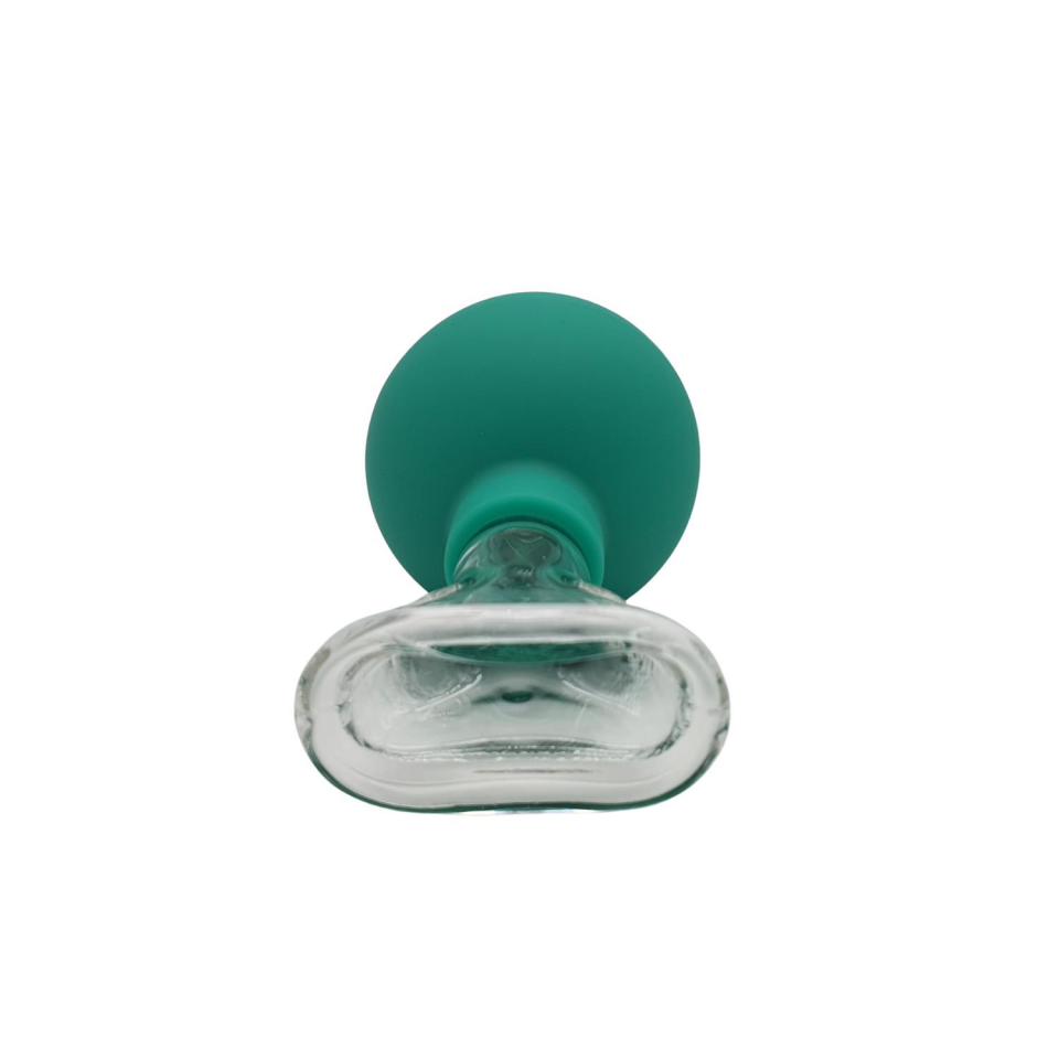 Silikon Vakumlu Cam Yüz Masaj Kupası 5’li Set Yeşil Renk