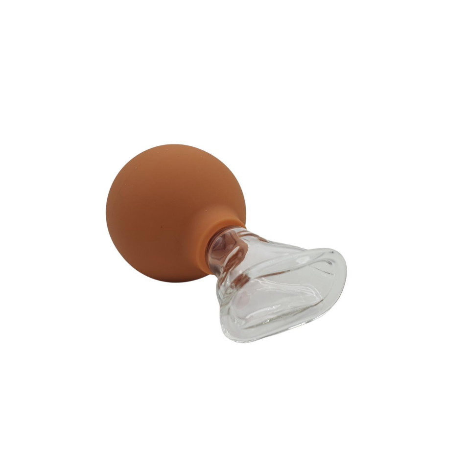 Silikon Vakumlu Cam Yüz Masaj Kupası 5’li Set Turuncu Set