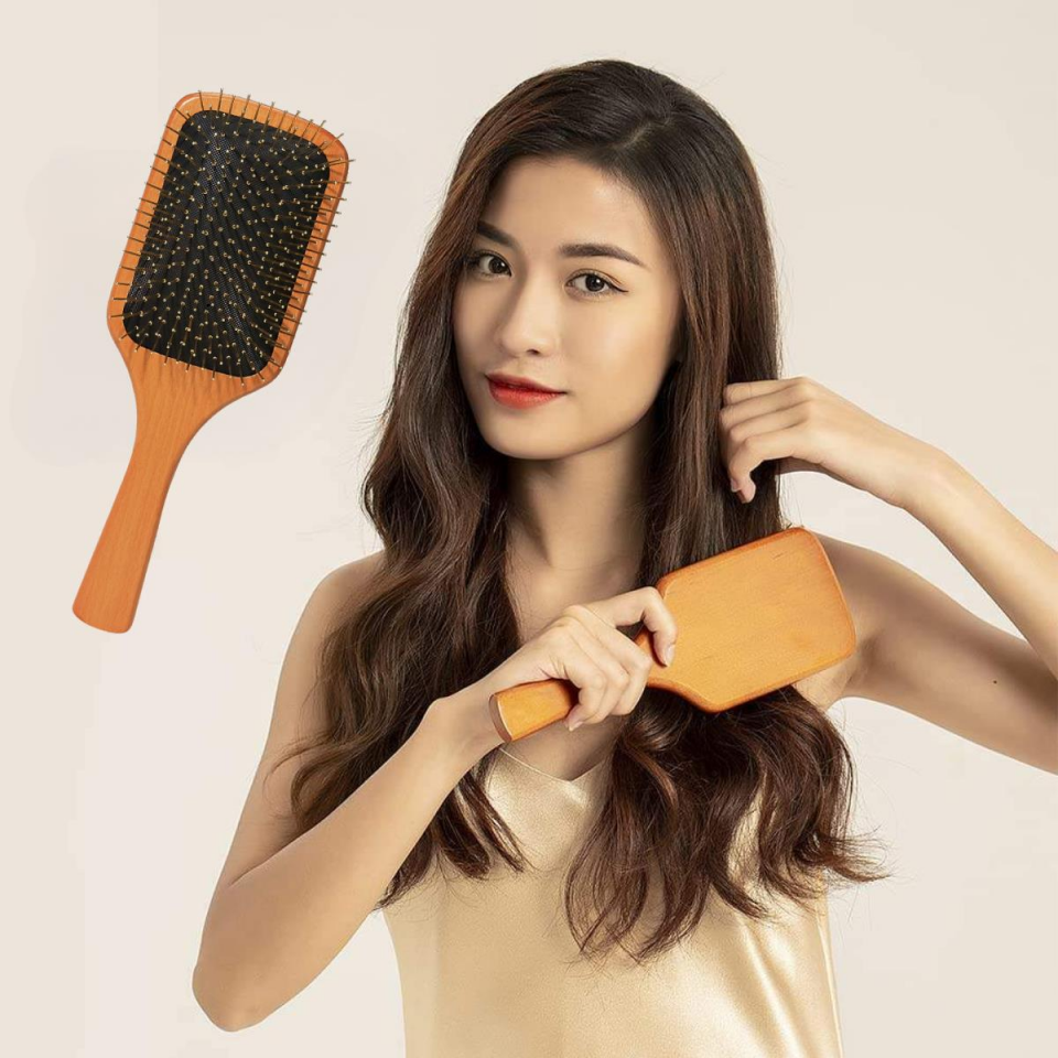 Çelik İğne Uçlu Bambu Tarak Bambu Saç Fırçası