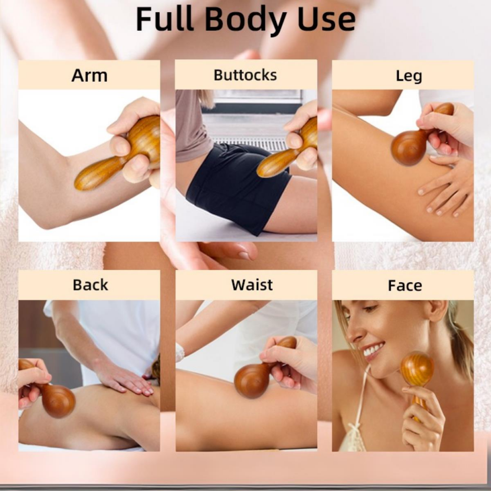 Ahşap Yüz Masaj Aparatı Gua Sha Graston Refleksoloji SPA Aleti