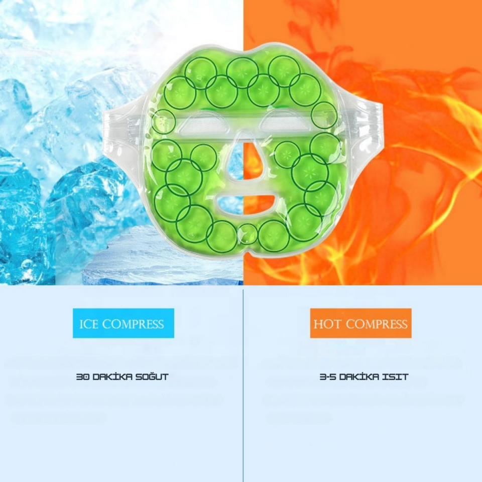 Salatalık Desenli Soğuk Sıcak Jel Yüz Maskesi Buz Rahatlatıcı Kozmetik Yüz Yogası Maske