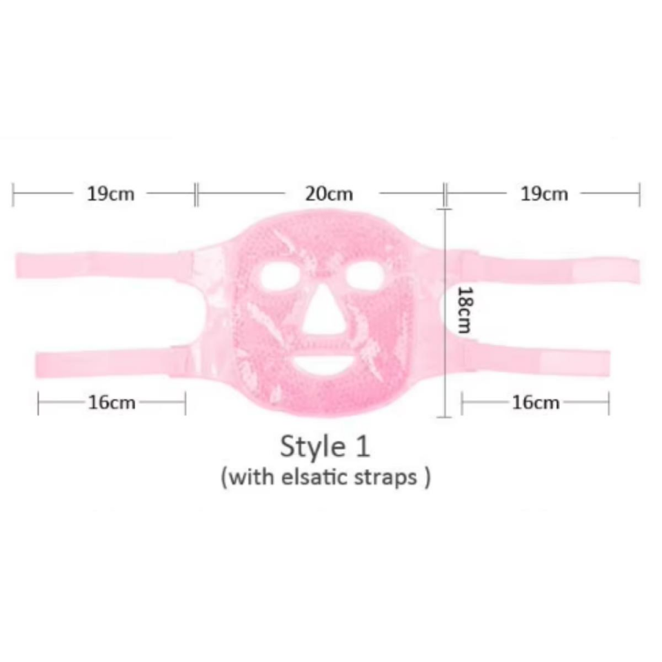 Pembe Boncuklu Soğuk Sıcak Jel Yüz Maskesi Buz Rahatlatıcı Kozmetik Yüz Yogası Maske