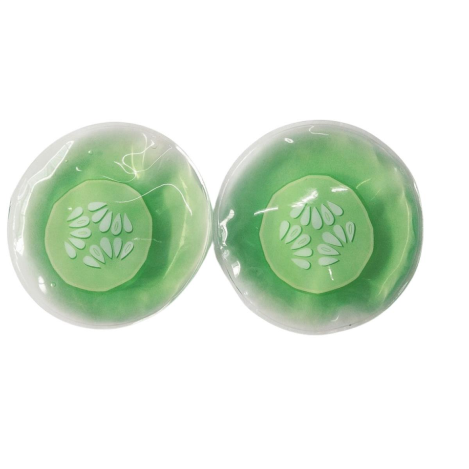 Salatalık Desenli Soğuk Sıcak Jel Göz Maskesi Buz Rahatlatıcı Kozmetik Yüz Yogası 2'li Maske