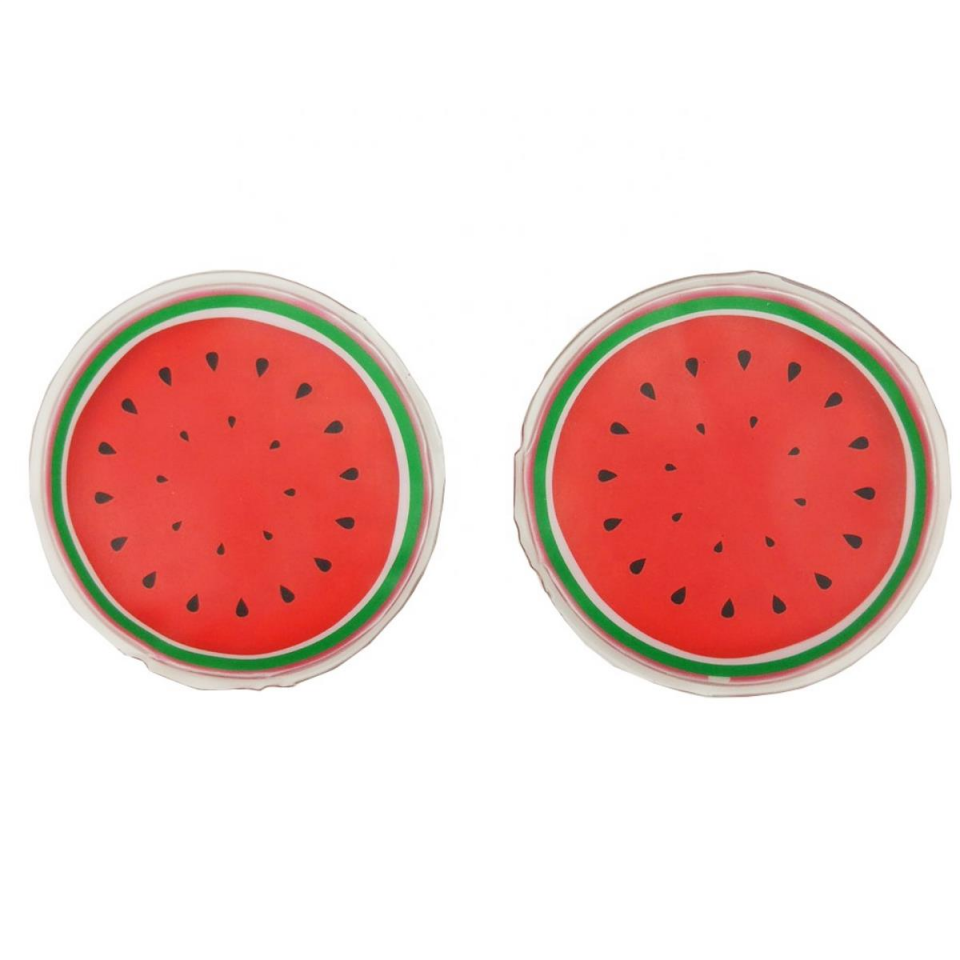 Karpuz Desenli Soğuk Sıcak Jel Göz Maskesi Buz Rahatlatıcı Kozmetik Yüz Yogası 2'li Maske