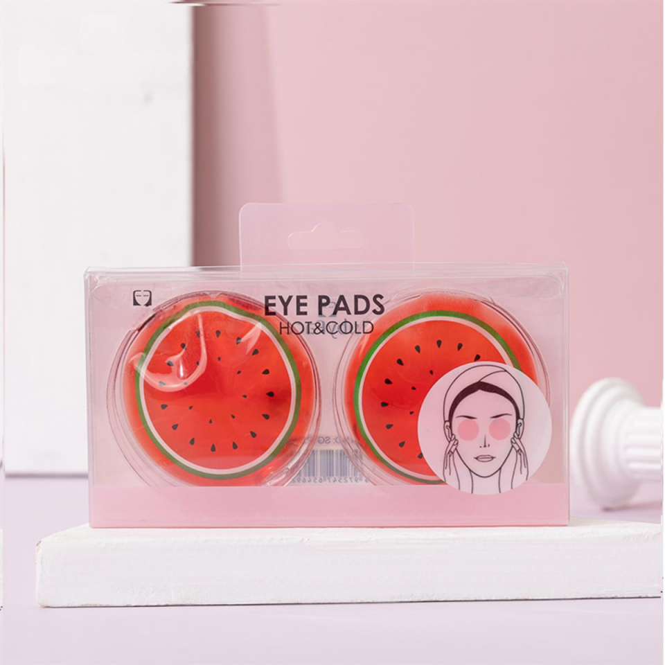 Karpuz Desenli Soğuk Sıcak Jel Göz Maskesi Buz Rahatlatıcı Kozmetik Yüz Yogası 2'li Maske