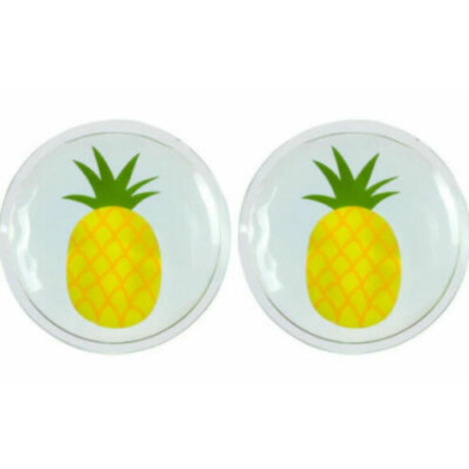 Ananas Desenli Soğuk Sıcak Jel Göz Maskesi Buz Rahatlatıcı Kozmetik Yüz Yogası 2'li Maske