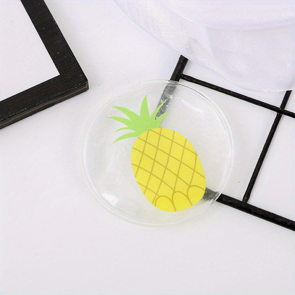 Ananas Desenli Soğuk Sıcak Jel Göz Maskesi Buz Rahatlatıcı Kozmetik Yüz Yogası 2'li Maske