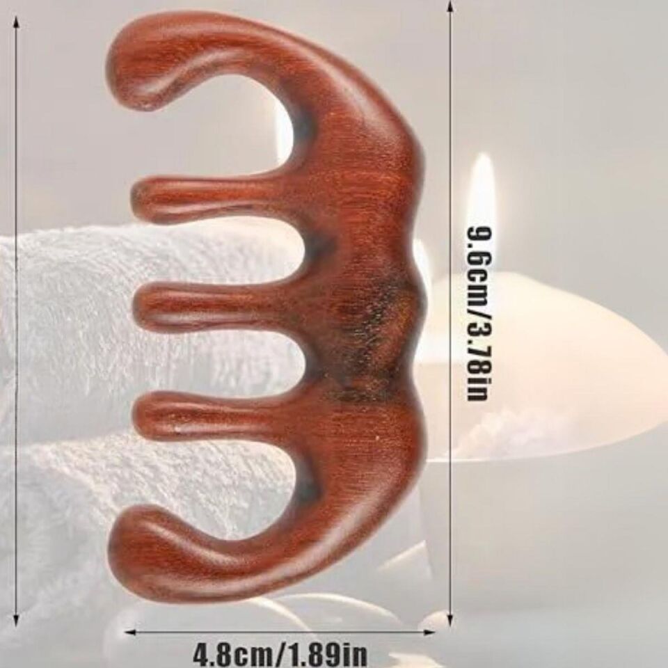 Ahşap Sandal Ağacı Gugu Masaj Yüz Masaj Gua Sha Saç Tarağı Model 11