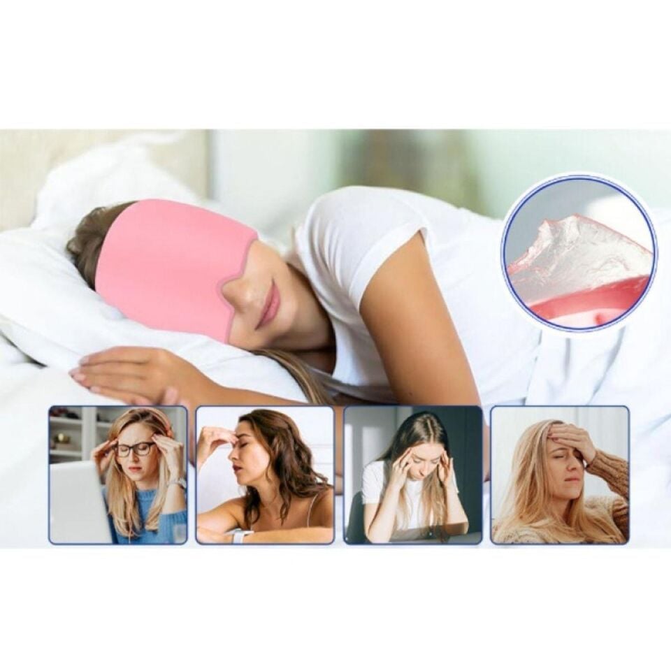 Rahatlatıcı Jel Migren Kafa Bandı Sıcak Ve Soğuk Yüz Jeli