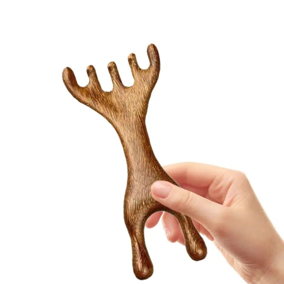 Ahşap Sandal Ağacı Gugu Masaj Yüz Masaj Gua Sha Saç Tarağı Model 15