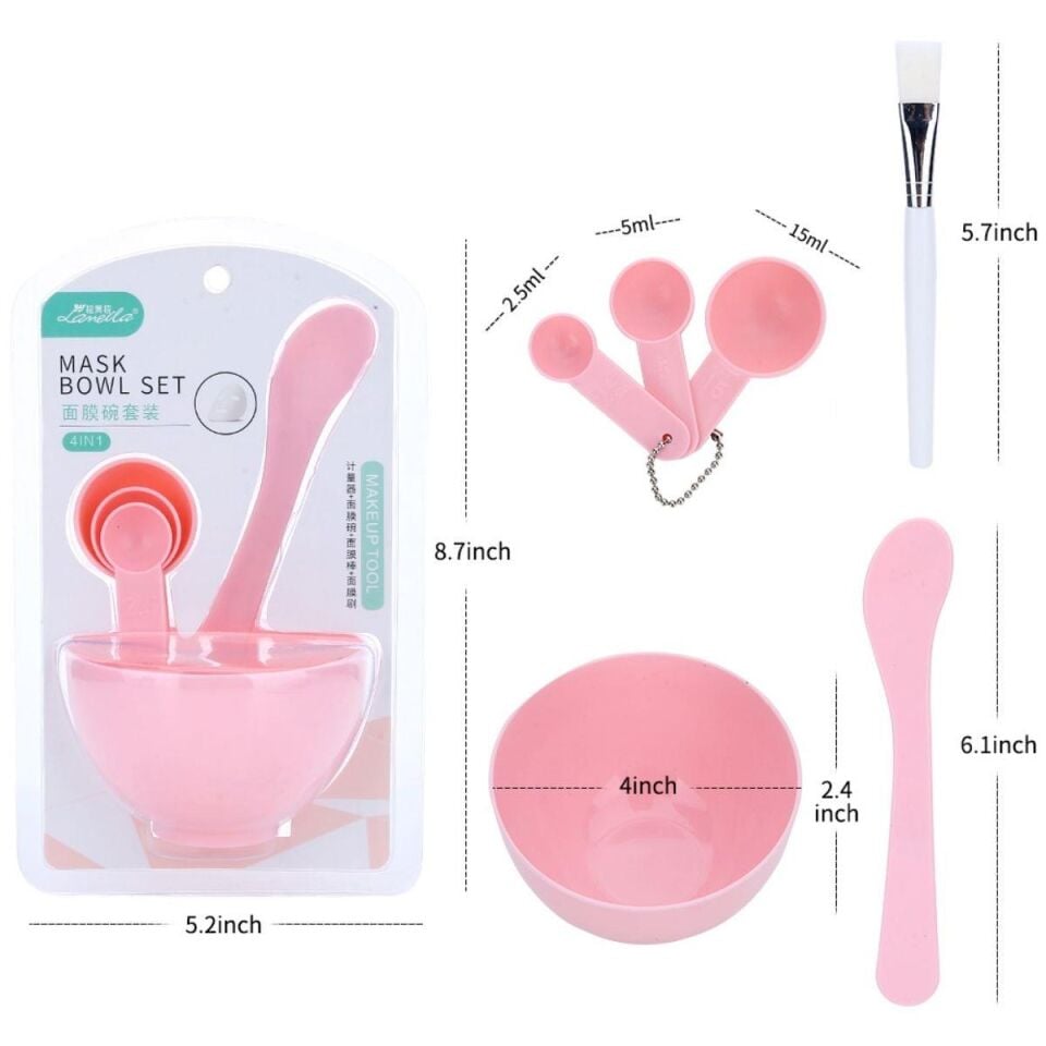 Yüz Maskesi Kendin Yap Karıştırma Aleti Seti Pembe Renk