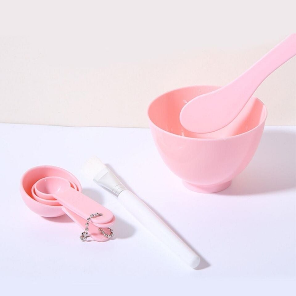 Yüz Maskesi Kendin Yap Karıştırma Aleti Seti Pembe Renk