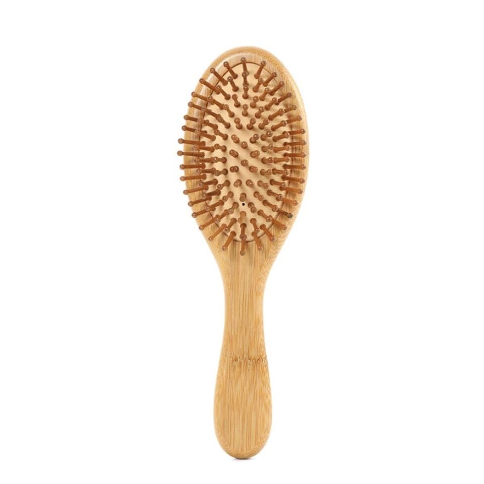 Oval Bambu Dişli Tarak Ahşap Saç Fırçası