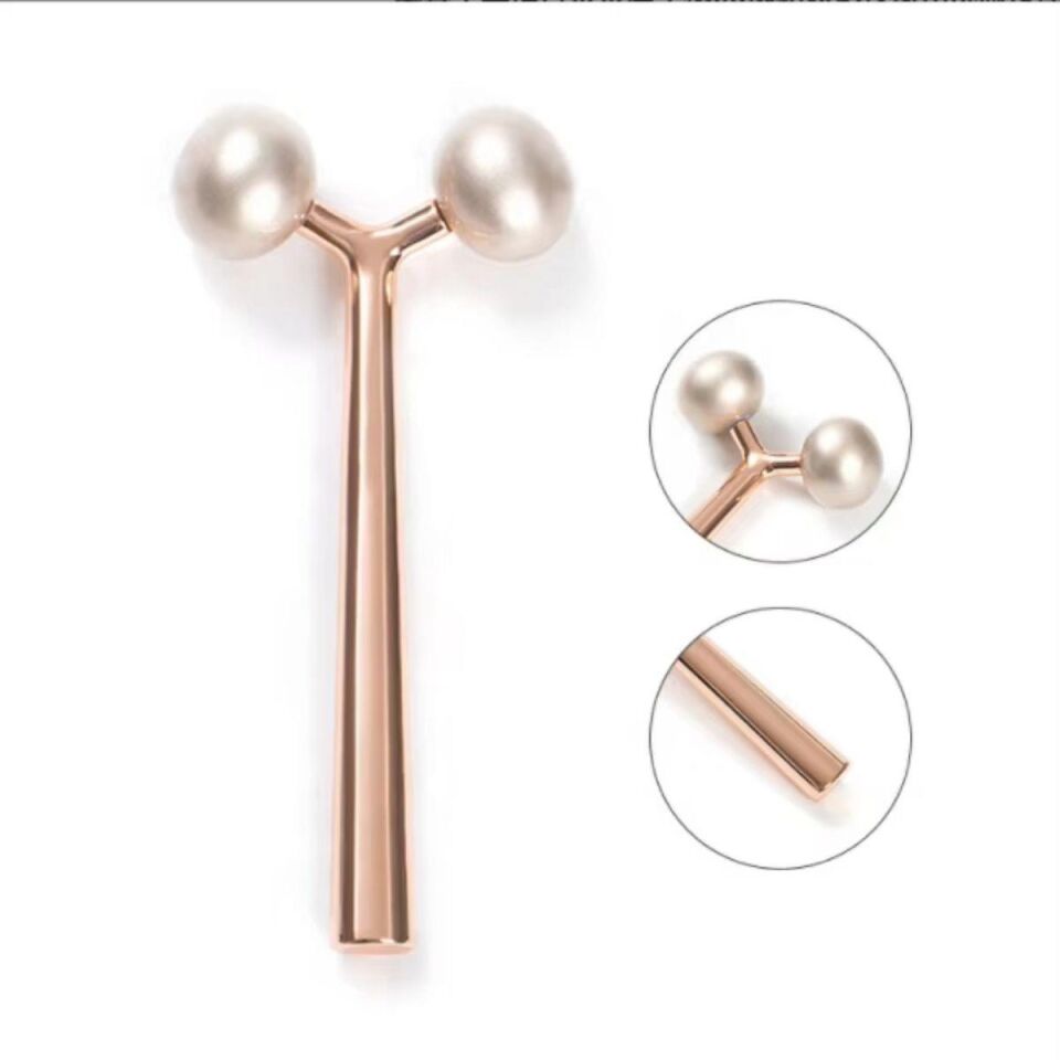 Metal Yüz Masaj Aleti Face Yoga Guasha 3D Roller Graston Aparatı Altın Renk