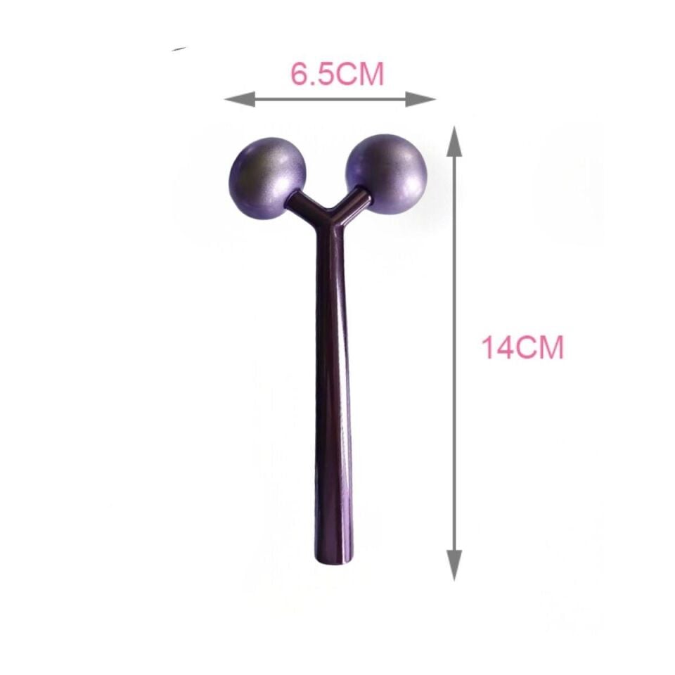 Metal Yüz Masaj Aleti Face Yoga Guasha 3D Roller Graston Aparatı Siyah Renk