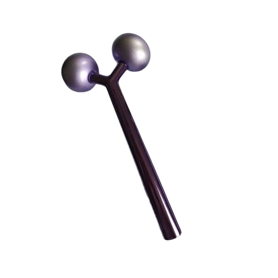 Metal Yüz Masaj Aleti Face Yoga Guasha 3D Roller Graston Aparatı Siyah Renk