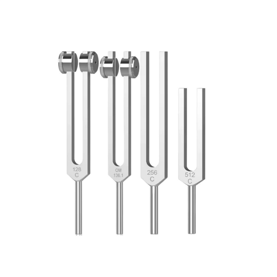 Tuning Fork Diyapozon Seti 4 Parçalı Set 128 Hz, 136.1 Hz 256 Hz, 512 Hz