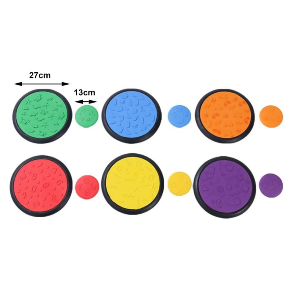 Çocuklar İçin Duyu Nehir Taşları Denge ve Egzersiz Duyu Taktil Disk 6 Parçalı Set