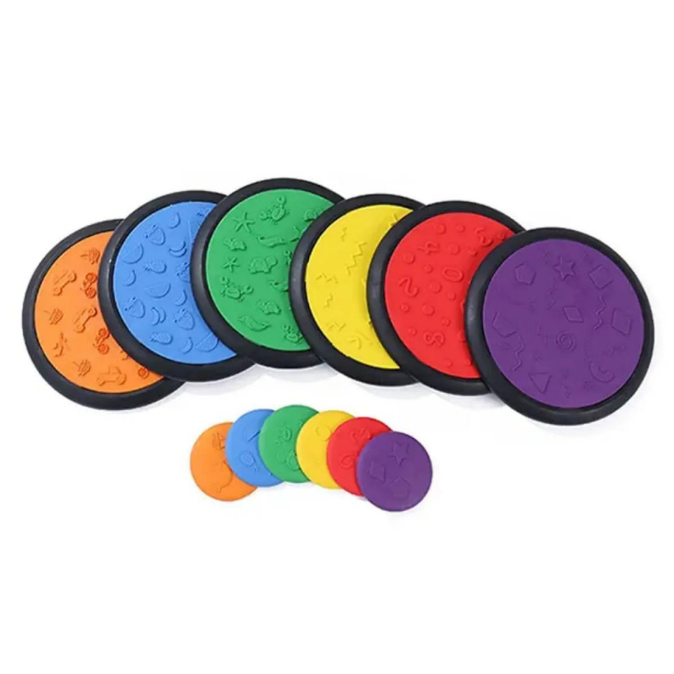 Çocuklar İçin Duyu Nehir Taşları Denge ve Egzersiz Duyu Taktil Disk 6 Parçalı Set