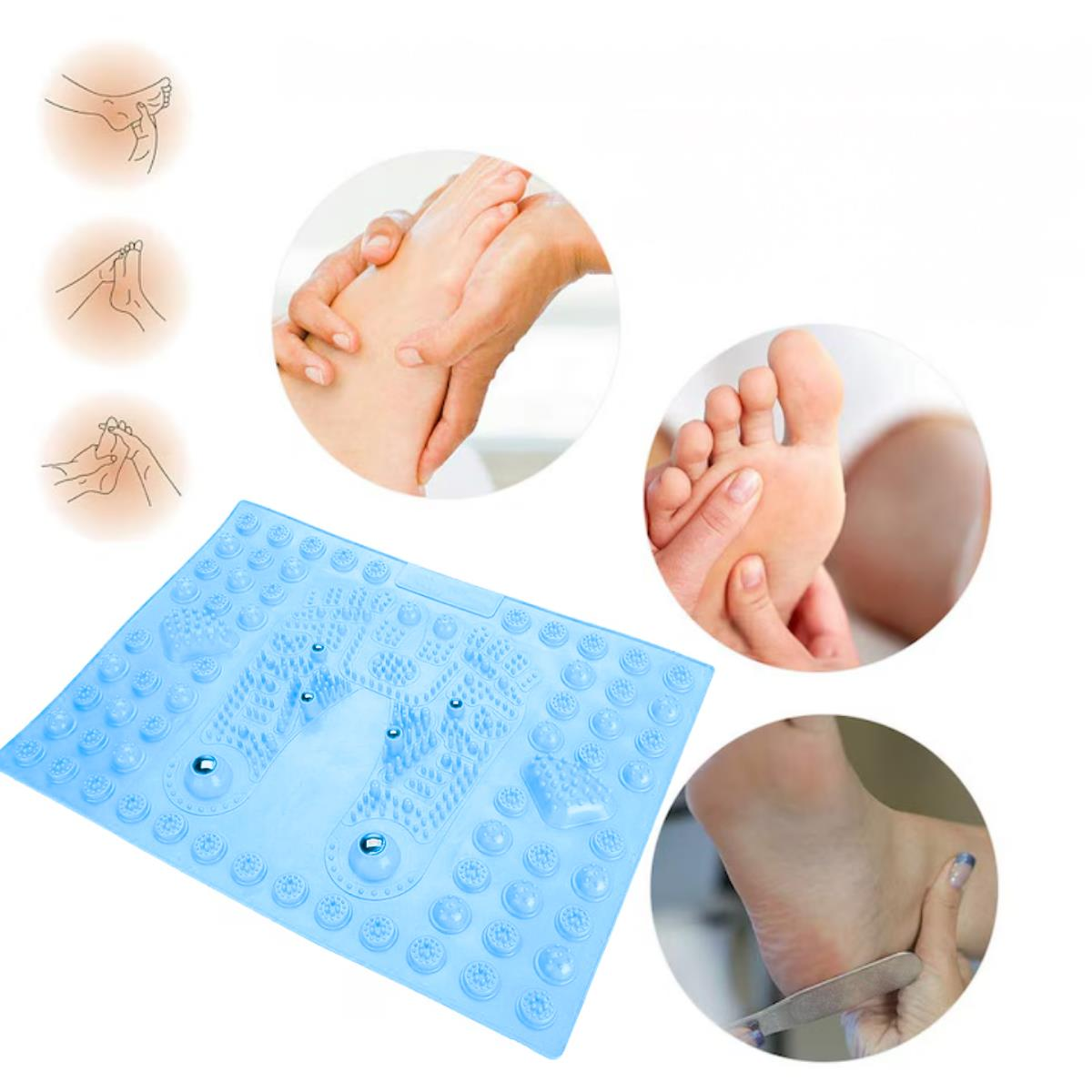 Acupressure Ayak Paspası ve Ayak Refleksoloji Yumuşak Duyu Matı Mavi Renk