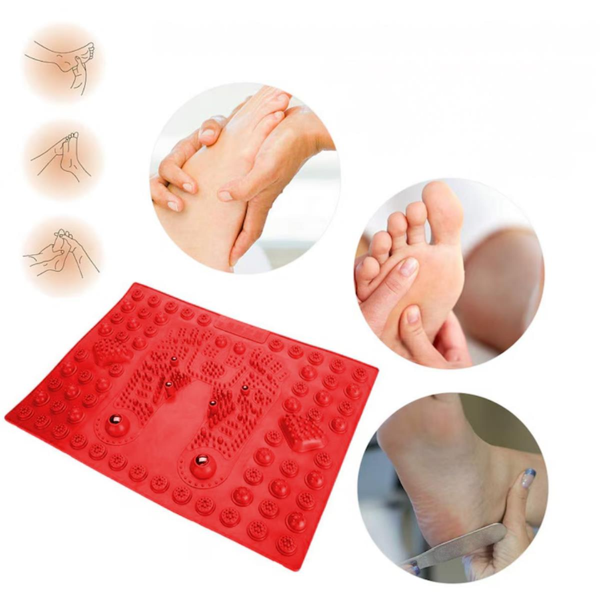 Acupressure Ayak Paspası ve Ayak Refleksoloji Yumuşak Duyu Matı Kırmızı Renk