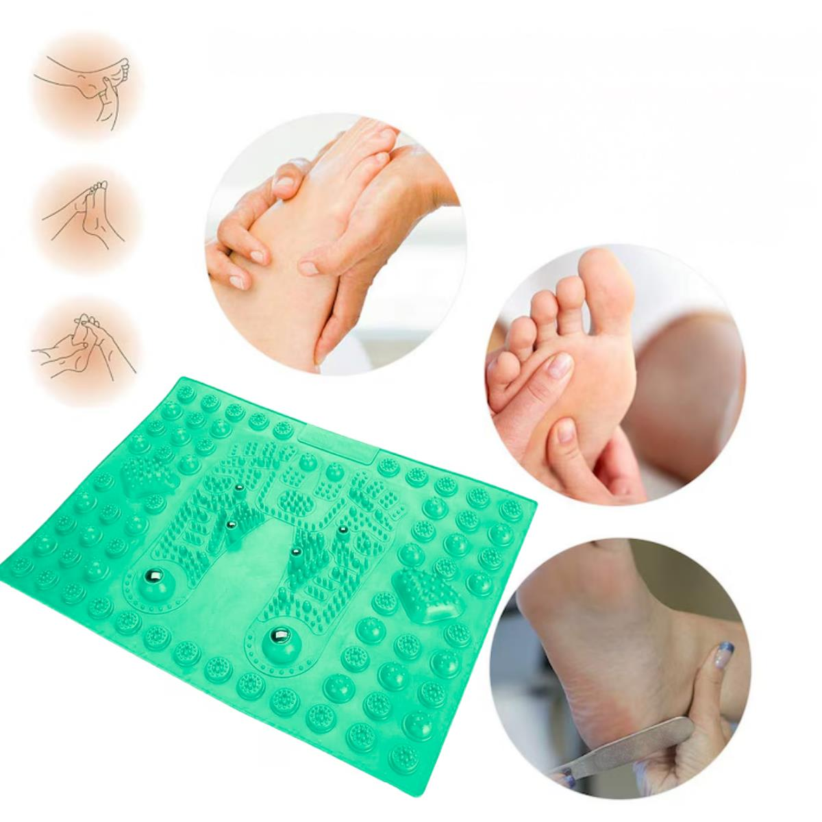 Acupressure Ayak Paspası ve Ayak Refleksoloji Yumuşak Duyu Matı Yeşil Renk