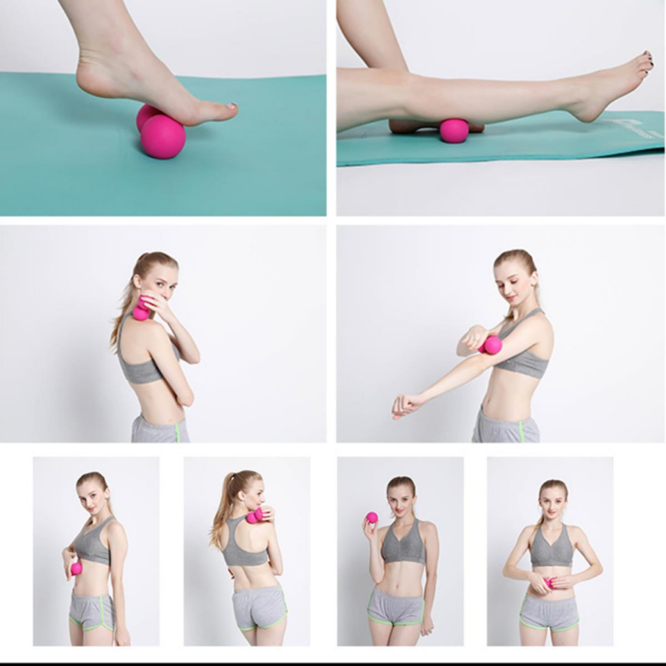 Fıstık Şekilli Fitness Egzersiz Masaj Lacrosse Topu Mor Renk