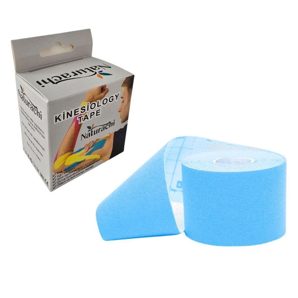 Kinezyobant Sporcu Bandı Kinesio Tape 5 Metre*5cm Mavi Renk