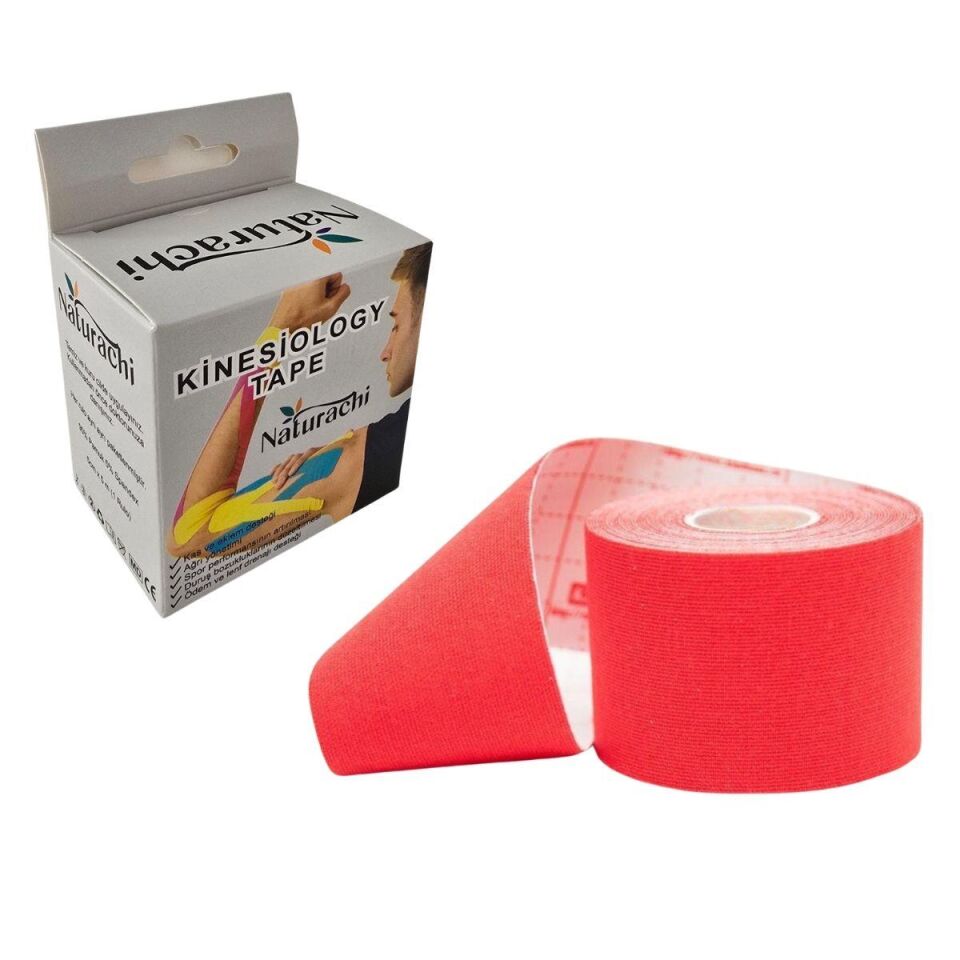 Kinezyobant Sporcu Bandı Kinesio Tape 5 Metre*5cm Kırmızı Renk
