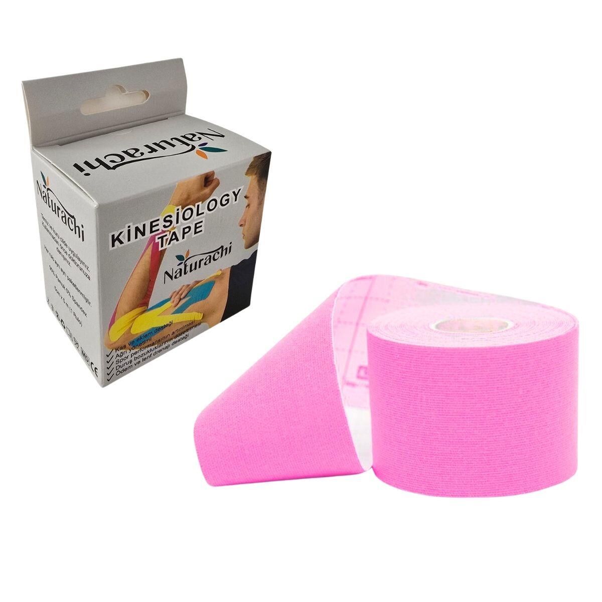 Kinezyobant Sporcu Bandı Kinesio Tape 5 Metre*5cm Pembe Renk