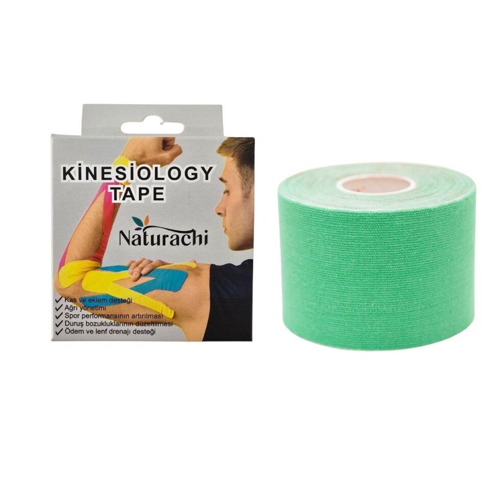 Kinezyobant Sporcu Bandı Kinesio Tape 5 Metre*5cm Yeşil Renk