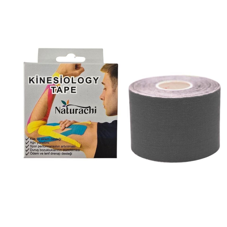 Kinezyobant Sporcu Bandı Kinesio Tape 5 Metre*5cm Siyah Renk