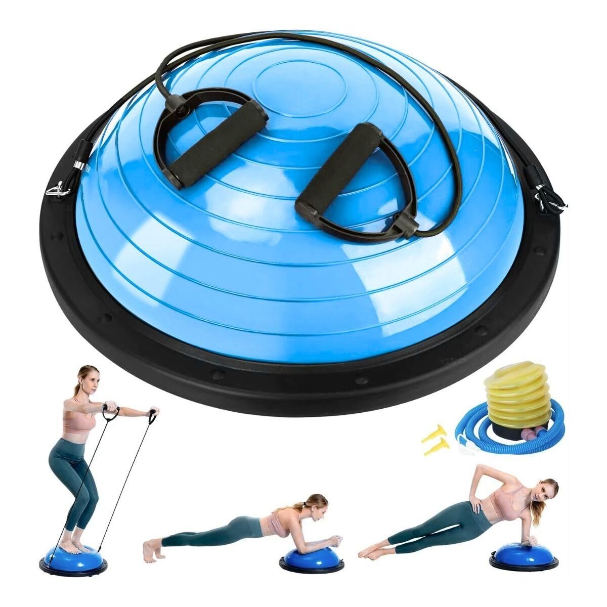 Bosu Ball Denge & Egzersiz Topu Mavi Renk Bosu Topu 58 cm